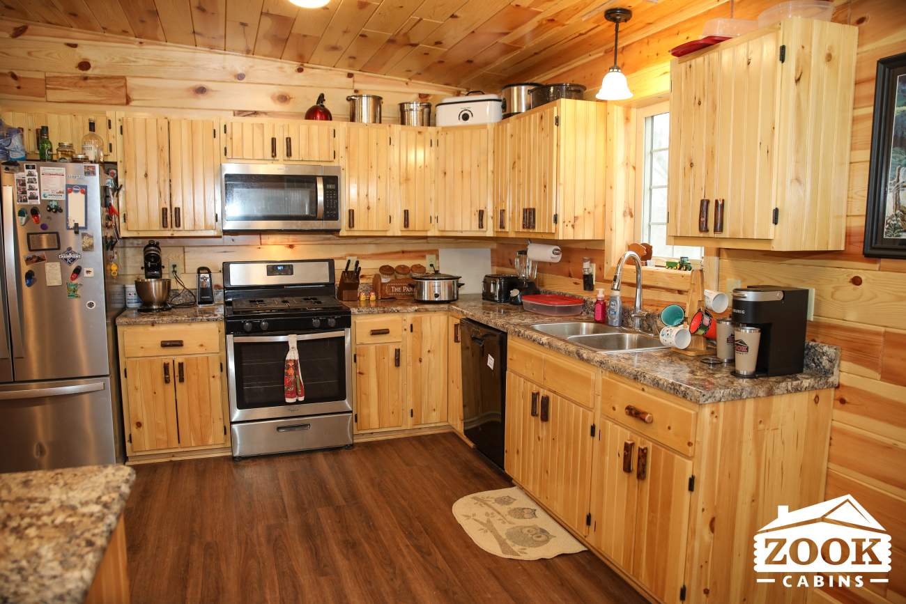 log cabin kitchen in colorado