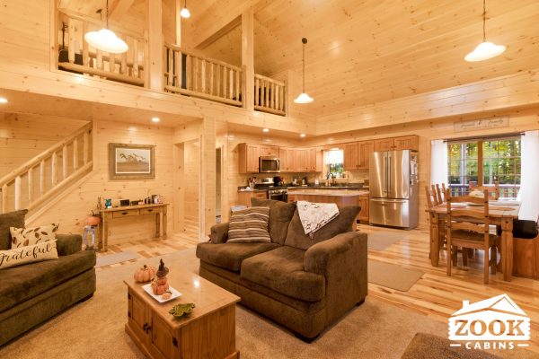 log cabin modular homes interior great room