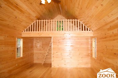 Single wide cabin with a loft area