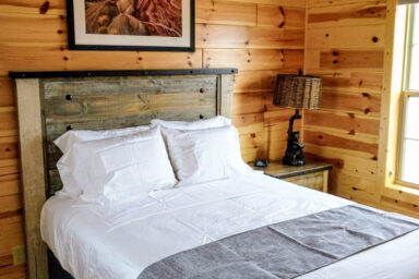hunting cabin with a nice bedroom