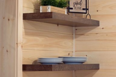 Open Shelf for Your Log Cabin