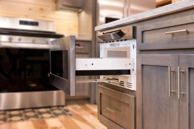 Microwave Drawer for Your Log Cabin