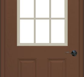Provia brown entry door for Your Log Cabin