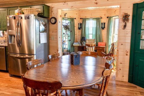 Prefab log homes kitchen and great room