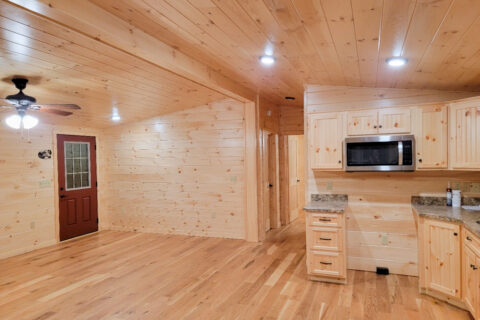 pioneer log home great room