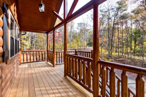 pioneer log cabin front porch