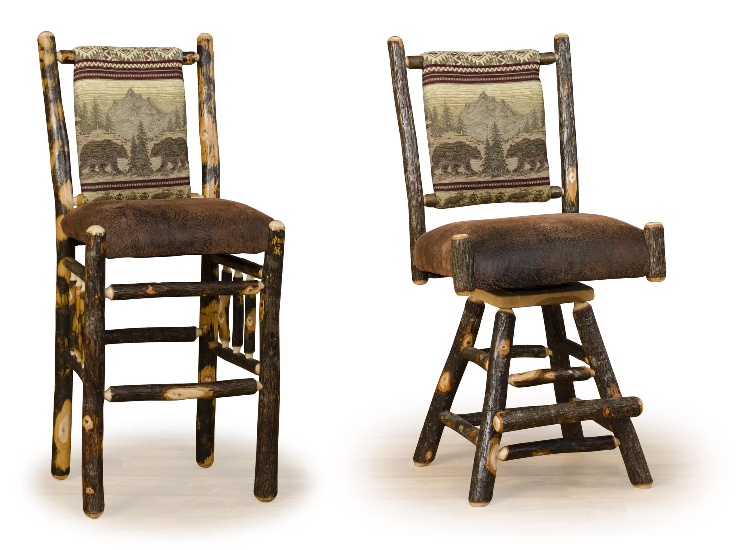 Straight Back Padded Bar Stool Log Home Furnishings Zook Cabins