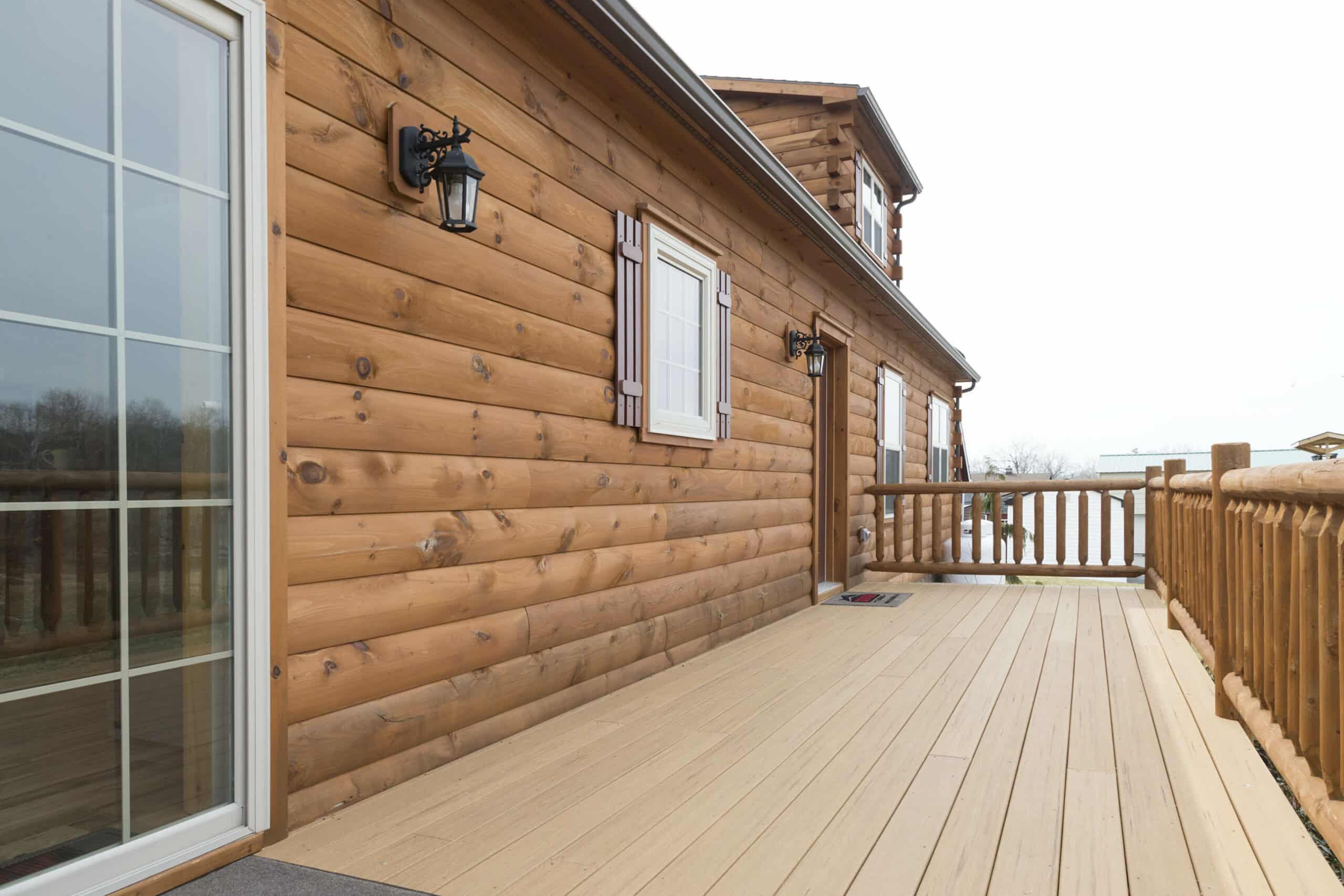 mobile home log cabin composite exterior